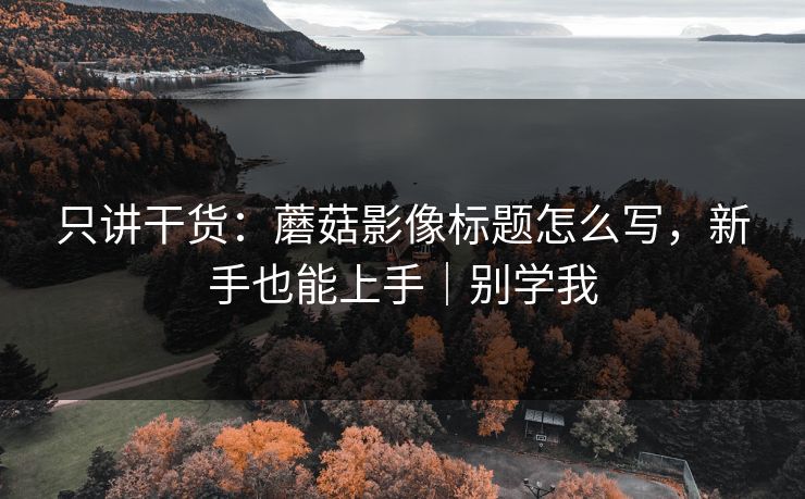 只讲干货:蘑菇影像标题怎么写,新手也能上手|别学我 只讲干货:蘑菇影像标题怎么写,新手也能上手|别学我
