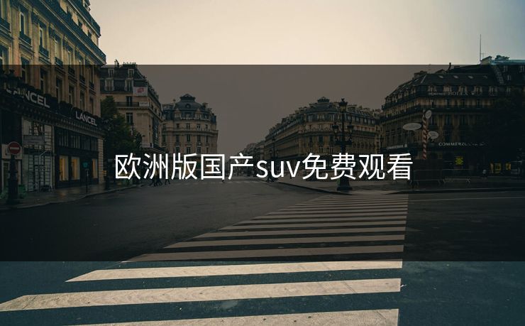 欧洲版国产suv免费观看